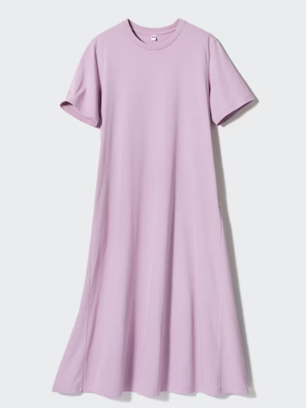 UNIQLO Lavender Short-Sleeve A-Line Maxi Dress